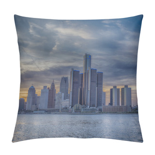 Personality  Detroit Skyline At Sunset Pillow Covers