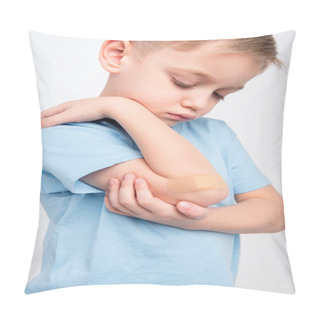Personality  Little Boy With Patch On Elbow Pillow Covers