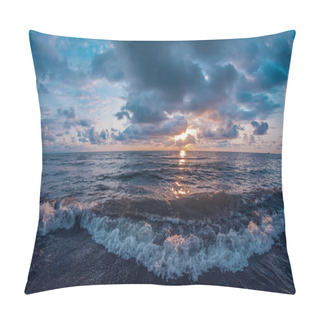 Personality  A Beautiful Sunset Sky Over The Sea, Big Clouds Pillow Covers