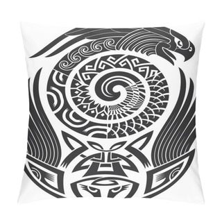 Personality  Snake-bird Tattoo Design Pillow Covers