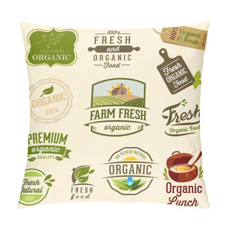Personality  Set Of Fresh Organic Labels And Elements Pillow Covers