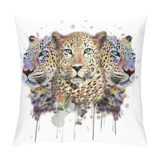 Personality  Three Wild Leopards Pillow Covers