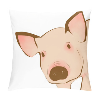 Personality  Young Pig Illustration Pillow Covers