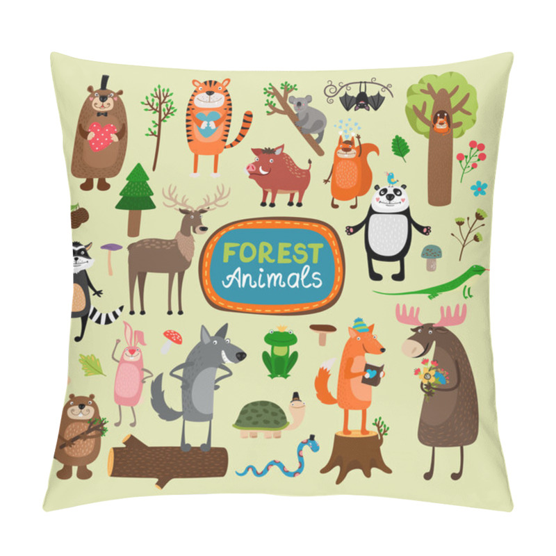 Personality  Vector forest animals pillow covers