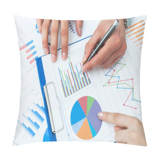 Personality  Business People Doing Financial Analysis Pillow Covers