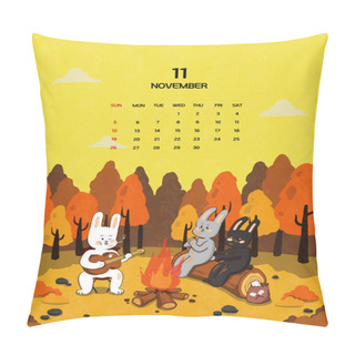 Personality  Cute Calendar Vector Template Pillow Covers