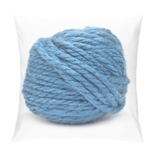 Personality  Ball With Blue Thread For Sewing Isolated On White Background Pillow Covers