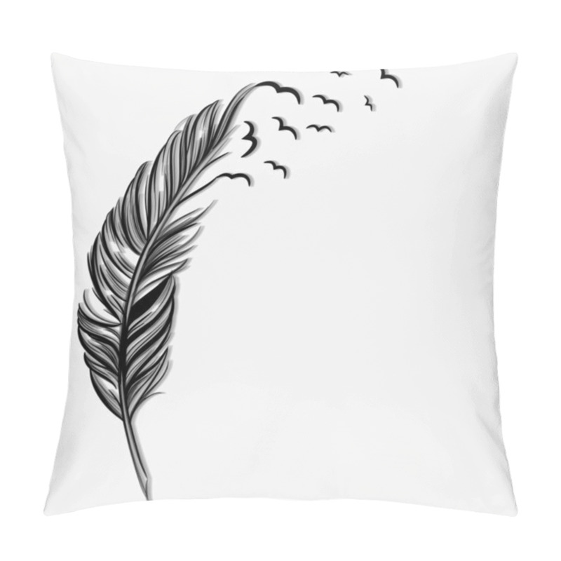 Personality  Birds Flying Ot Of A Quill Pillow Covers