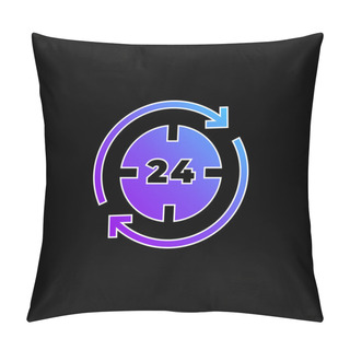 Personality  24 Hours Blue Gradient Vector Icon Pillow Covers