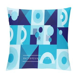 Personality  Neo Memphis Geometric Pattern With Circles, Squares And Lines. Pop Art Abstract Background For Covers, Banners, Flyers And Posters And Other Templates Pillow Covers