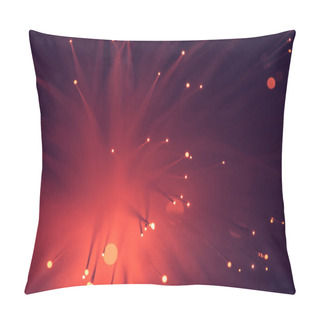 Personality  Top View Of Glowing Red Fiber Optics Texture Background Pillow Covers