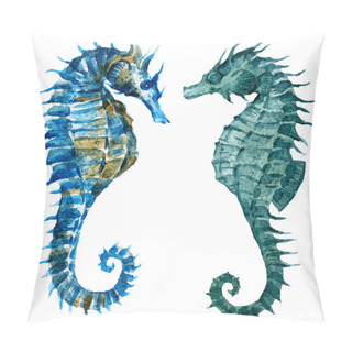 Personality  Watercolor Seahorses Pillow Covers