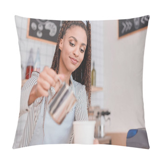 Personality  Barista Pouring Milk Into Coffee Pillow Covers