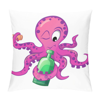 Personality  Cute Cartoon Octopus With Bottle Pillow Covers