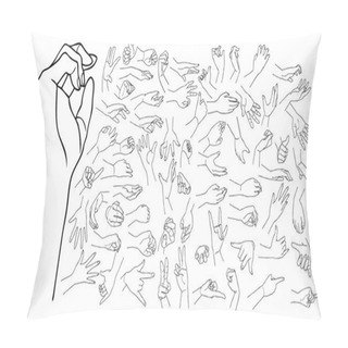 Personality  Hands Vector Set Pillow Covers