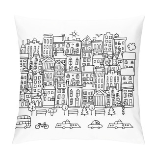 Personality  European City Street, Sketch For Your Design Pillow Covers