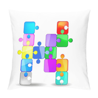 Personality  Letter K With Colorful Puzzle Pillow Covers