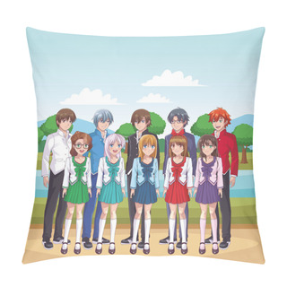 Personality  Anime Manga Group Pillow Covers