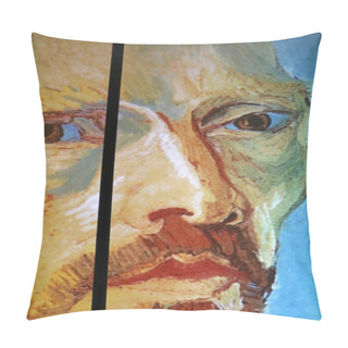 Personality   The Exhibition Van Gogh Alive  The Experience At The Old Train Station In Krakow. Poland Pillow Covers