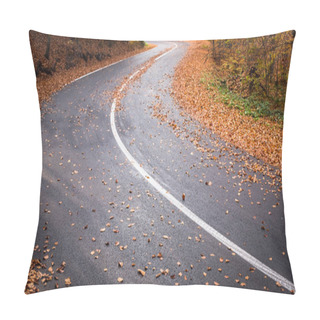 Personality  Curvy Road At Autumn On Background Pillow Covers