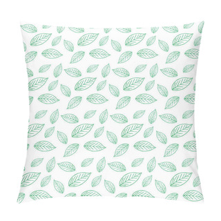 Personality  Line Art Leaf Pattern. Doodle Leaves. Spring, Summer Or Autumn  Symbol. Vector Illustration. Pillow Covers