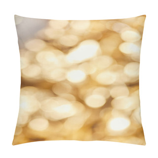 Personality  Bright Blurred Golden Twinkles And Sparkles On Grey Background Pillow Covers