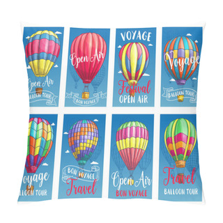 Personality  Vector Posters For Hot Air Balloon Tour Or Show Pillow Covers