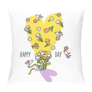 Personality  Tulips With Ribbon And Bow Pillow Covers