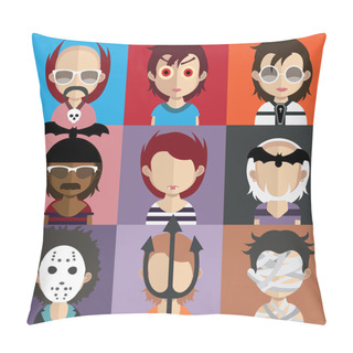 Personality  Set Of Halloween Avatar Characters Pillow Covers