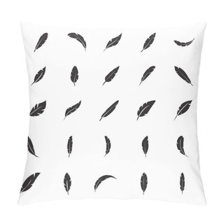 Personality  Bird Feathers Glyph Icon Pillow Covers