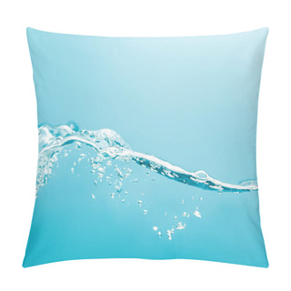 Personality  Transparent Pure Wavy Water With Drops On Blue Background Pillow Covers