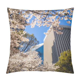 Personality  Blooming Tree Flowers In Spring In The City Pillow Covers