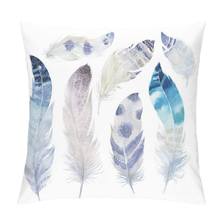 Personality  Watercolor Feathers Set Pillow Covers
