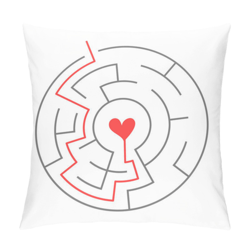 Personality  simple circular maze with heart icon pillow covers