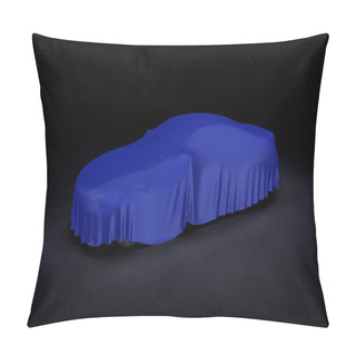 Personality  Car Covered With A Blue Cloth Pillow Covers