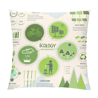 Personality  Creative Ecology Infographic Elements. Pillow Covers