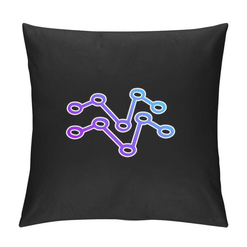 Personality  Analytics Hand Drawn Lines Blue Gradient Vector Icon Pillow Covers