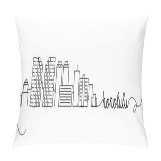 Personality  Honolulu City Skyline Doodle Sign Pillow Covers