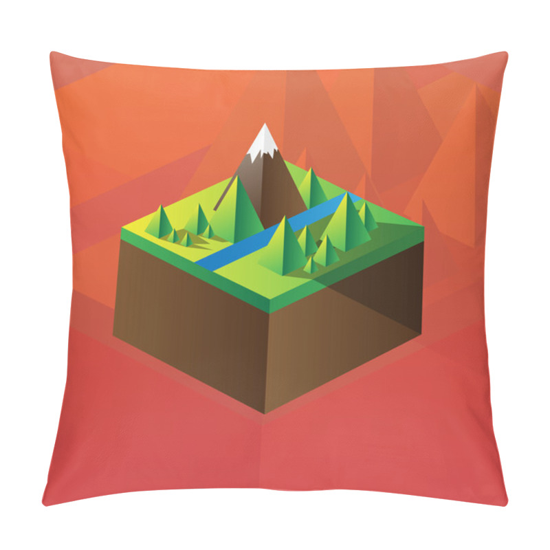 Personality  Square maquette of mountains pillow covers