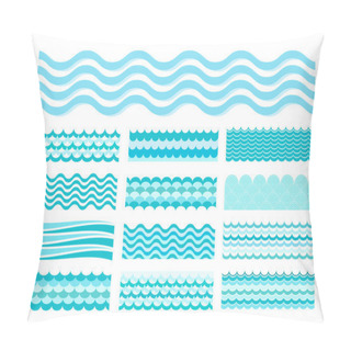 Personality  Collection Of Marine Waves Pillow Covers