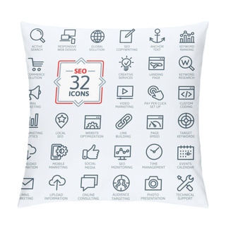 Personality  Outline Web Icons Set - SEO Pillow Covers