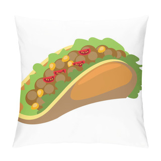 Personality  Traditional Mexican Taco Logo.  Pillow Covers