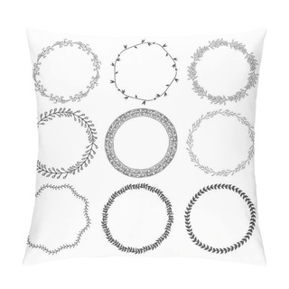 Personality  Set Of 9 Hand Drawn Boho Style Frames Pillow Covers