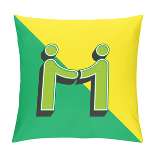 Personality  Agreement Green And Yellow Modern 3d Vector Icon Logo Pillow Covers