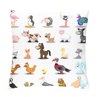 Personality  Pets On The Farm And Birds Pillow Covers