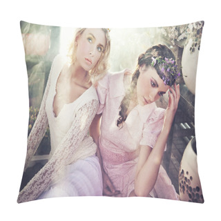 Personality  Two Gorgeous Flower Nymphs Pillow Covers