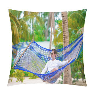Personality  Man Relaxing In Hammock Pillow Covers