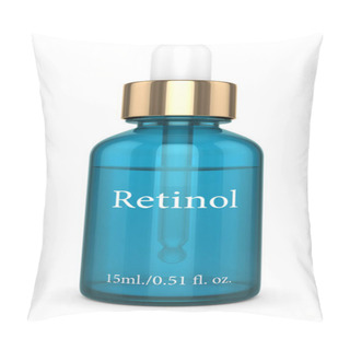 Personality  3d Render Of Retinol Bottle With Dropper Over White Pillow Covers