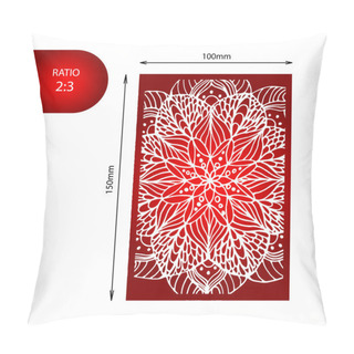 Personality  Flower Mandala Card In Vector Pillow Covers