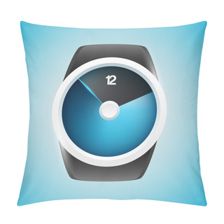 Personality  Modern Wristwatch.  Vector Illustration. Pillow Covers